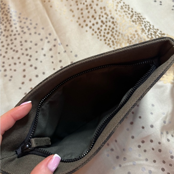 New APM Monaco textile khaki clutch make up bag - Picture 2 of 8